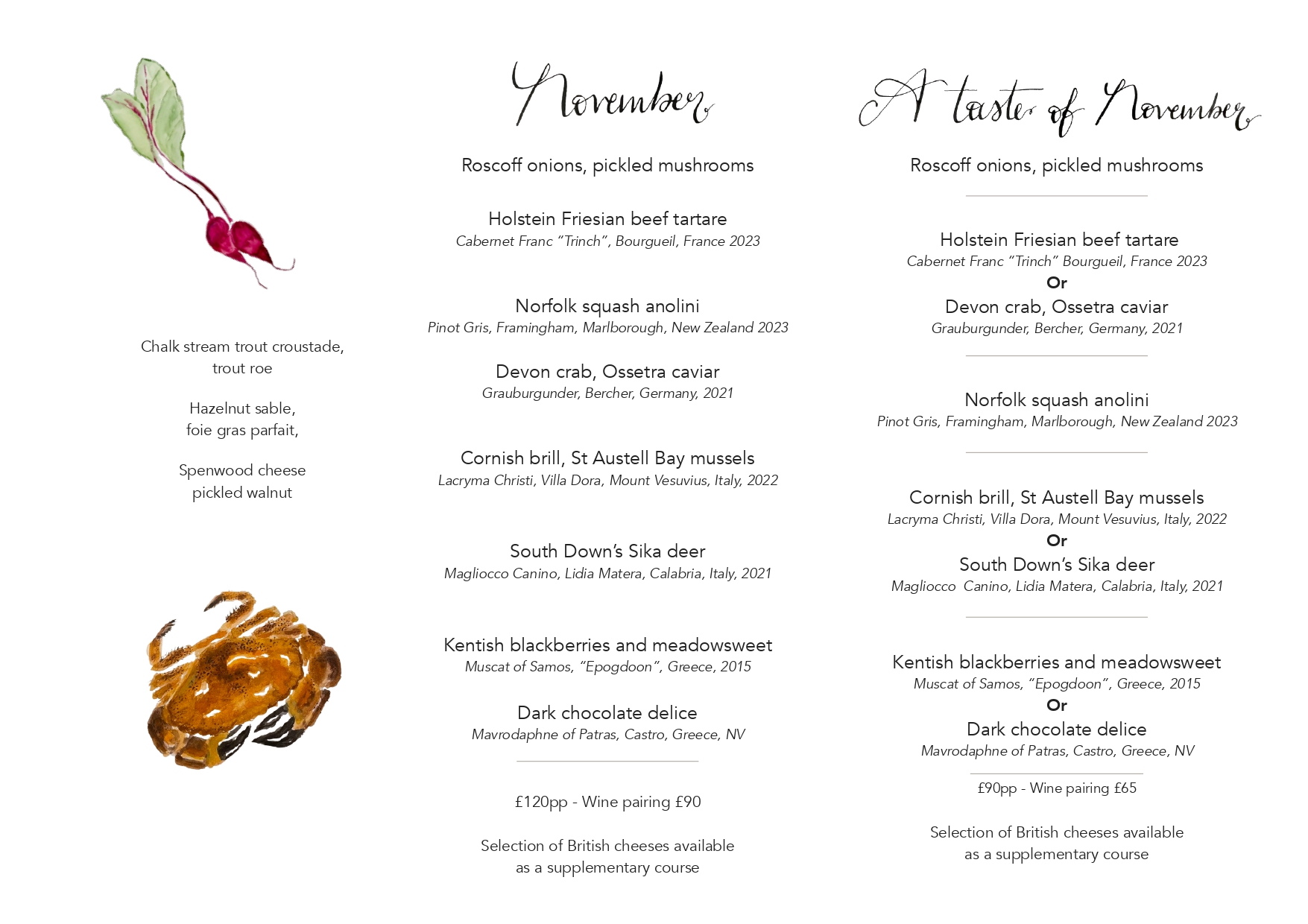 Menu TSB November 2025